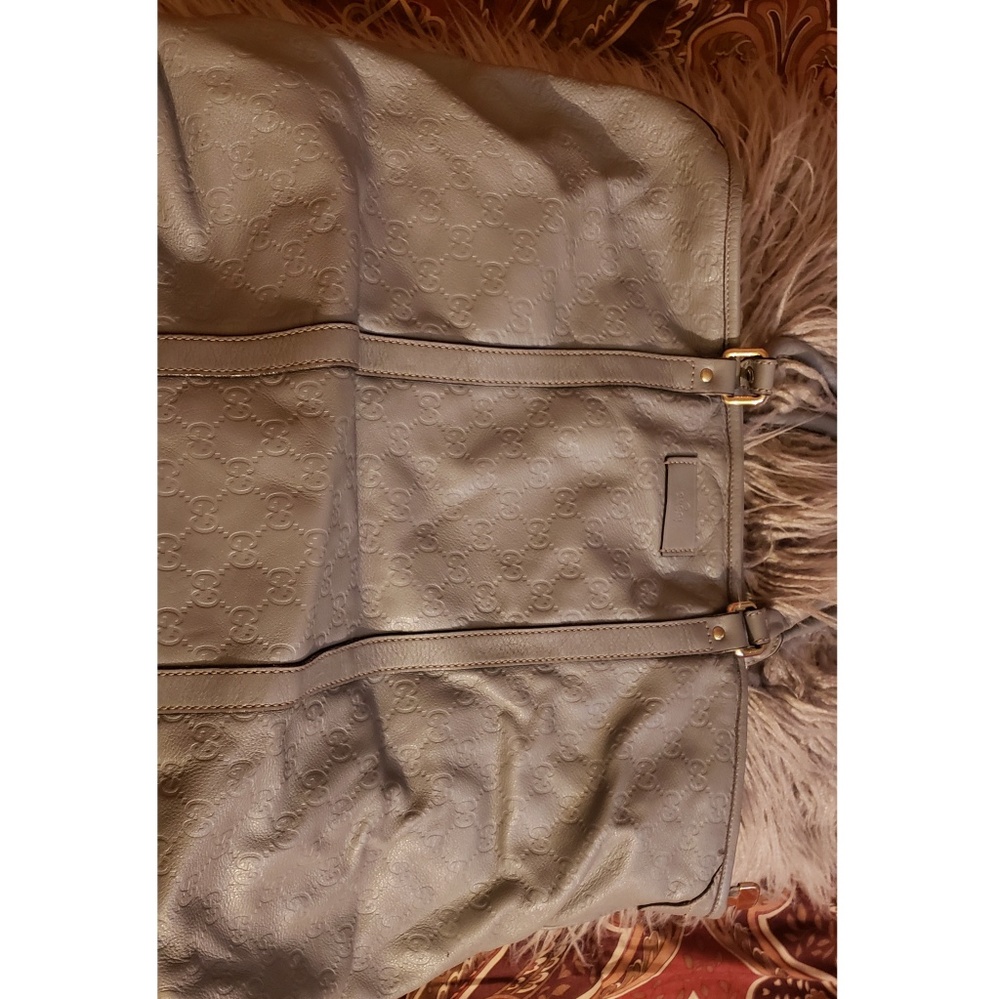 Grey leather Guccissima large tote bag - Picture 1 of 7